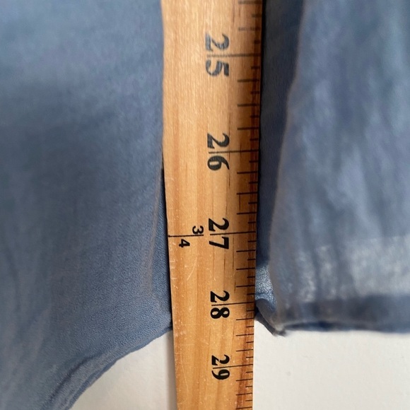 BCBG Max Azria Women's Tunic Top Size L Color Blue Gauze Ruffle Sleeveless - Picture 7 of 9